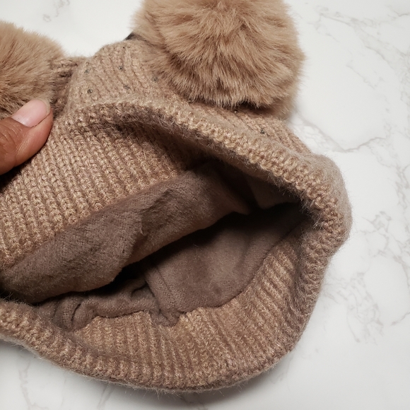 Kids fleece linned khaki winter hat. - Picture 6 of 8